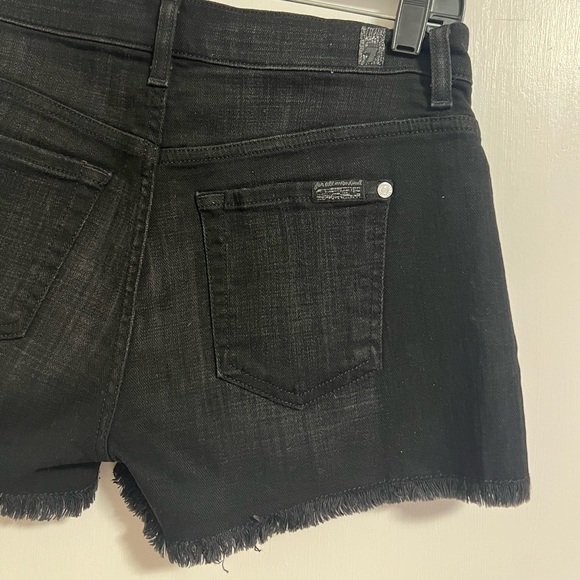 7 For All Mankind Mid-Rise Cutoff Shorts in Black - Picture 5 of 15
